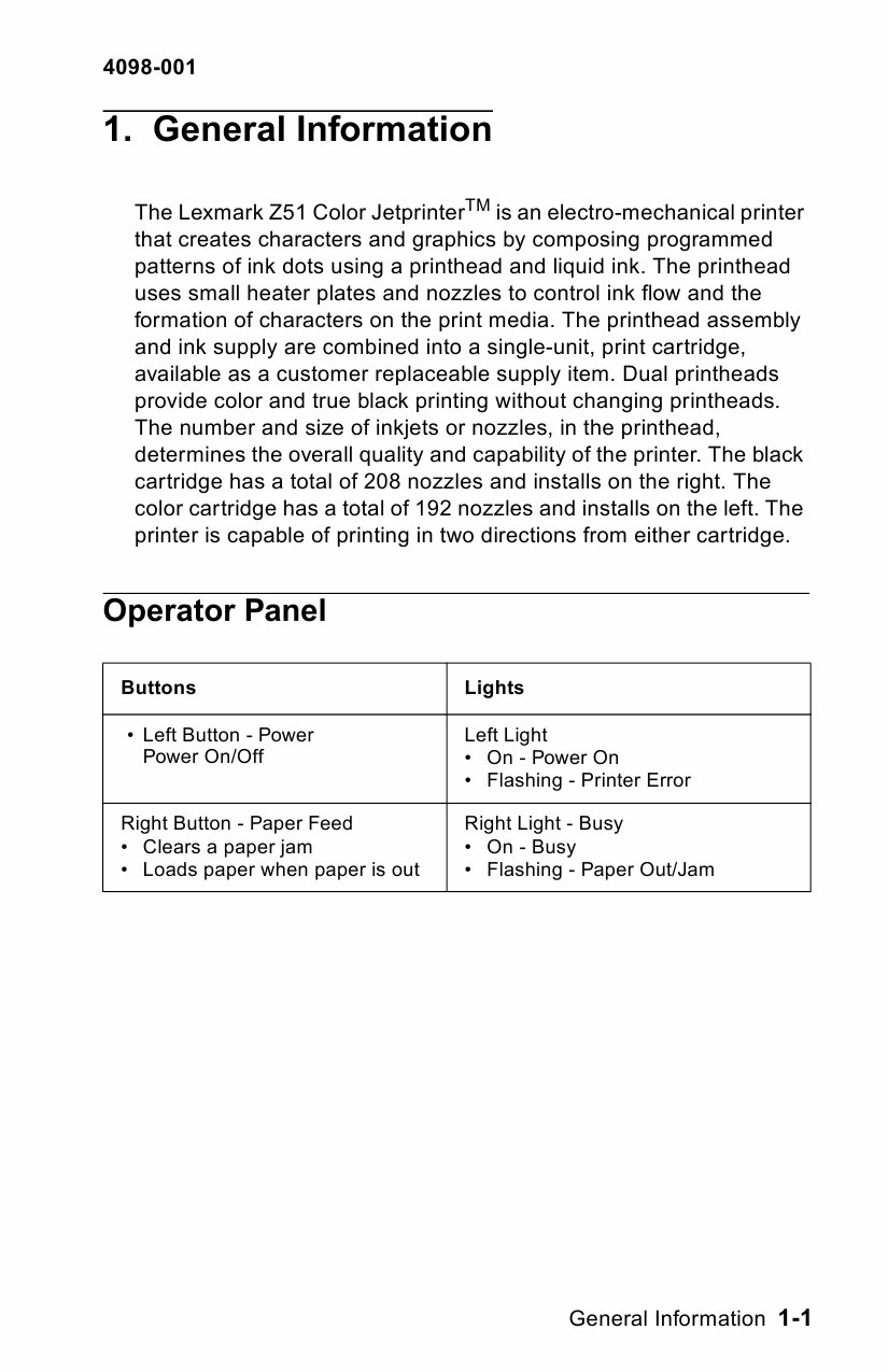 Lexmark ColorJetprinter Z51 4098 Service Manual-2